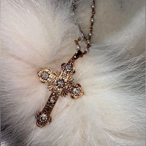 Pearl Cross Pendant Necklace